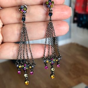 Multi stone chandelier earrings